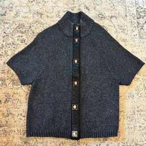 Tory Burch grey short sleeve sweater